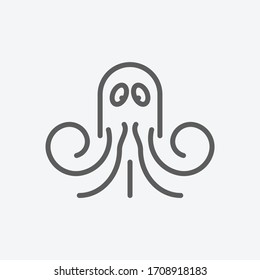 Octopus icon line symbol. Isolated vector illustration of icon sign concept for your web site mobile app logo UI design.
