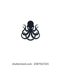 Octopus icon logo flat vector design
