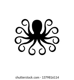 Octopus icon, logo isolated on white