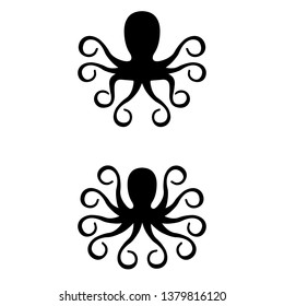 Octopus icon, logo isolated on white