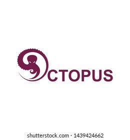 octopus icon logo vector illustration design template