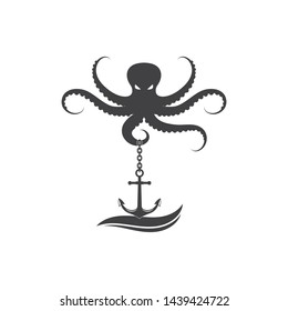 octopus icon logo vector illustration design template