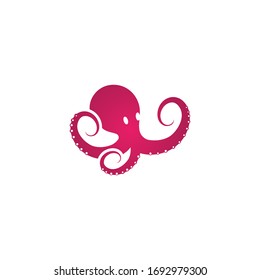 Octopus icon logo vector illustration design template