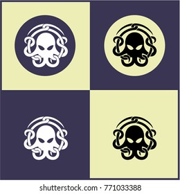 Octopus icon, octopus logo, vector image.