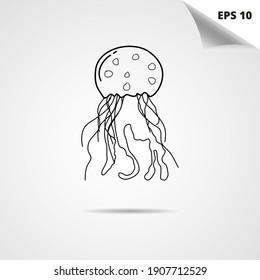 Octopus icon on the white background. EPS10