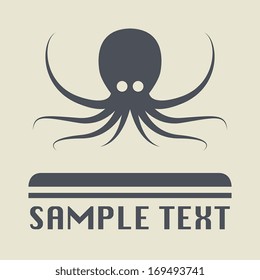 Octopus icon or sign, vector illustration