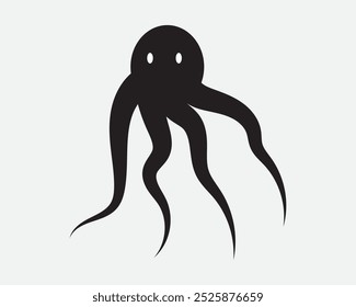 octopus icon. silhouette Octopus icon. vector illustration.