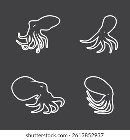 Octopus icon and symbol vector template illustration