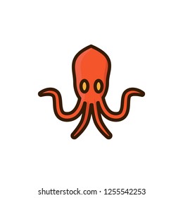 octopus icon vector design. filled outline icon