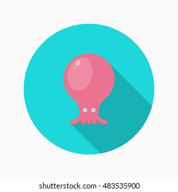 Octopus icon, Vector flat long shadow design. EPS10