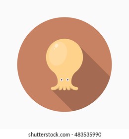 Octopus icon, Vector flat long shadow design. EPS10