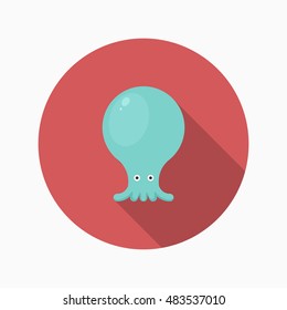Octopus icon, Vector flat long shadow design. EPS10