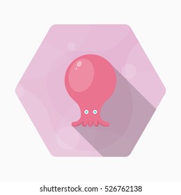 Octopus icon, Vector flat long shadow design. EPS10
