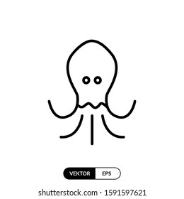 Octopus icon vector illustration logo template for many purpose. Isolated on white background.