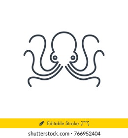 Octopus Icon / Vector - In Line / Stroke Design