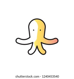 octopus icon vector with shadow style. diving icon