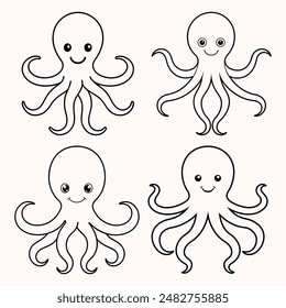 Ilustración de silueta de Vector de pulpo