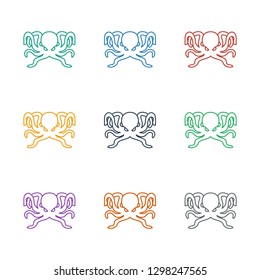 octopus icon white background. Editable line octopus icon from animals. Trendy octopus icon for web and mobile.