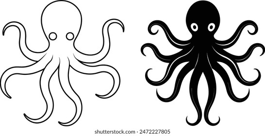 octopus illustration isolated on white background eps 10