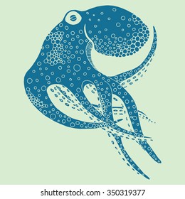 Octopus illustration - isolated on white background