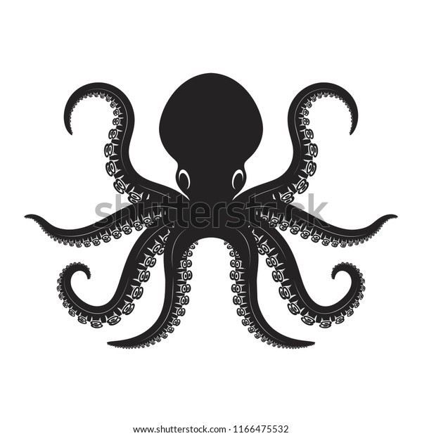 Octopus Illustration Isolated On White Background Stock Vector (Royalty ...