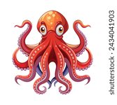 Octopus illustration on White Background