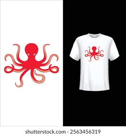 octopus illustration for tshirt design