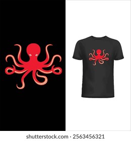 octopus illustration for tshirt design