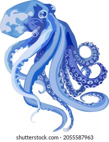 Octopus image, sea octopus, vector