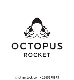 A octopus inside the rocket logo design 