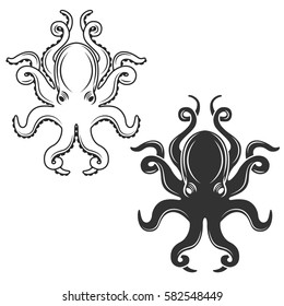 Octopus isolated on white background. Vector illustration.