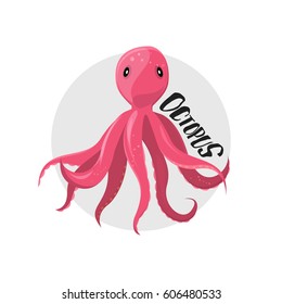 Octopus isolated on white. Vector illustration.