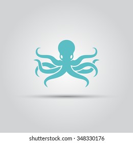 Octopus isolated vector colored silhouette icon