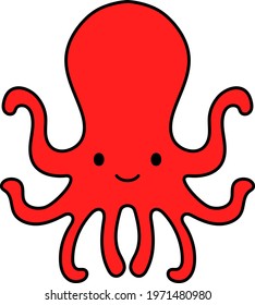 An octopus isolated vector illustration.