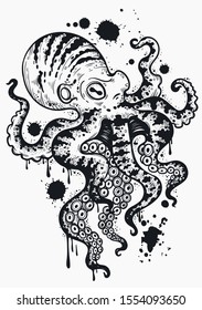 Octopus. Isolated vector illustration on white background.