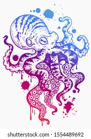 Octopus. Isolated vector illustration on white background.