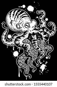 Octopus. Isolated vector illustration on white background.