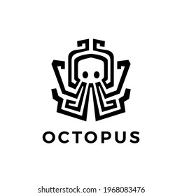 octopus kraken logo vector icon illustration