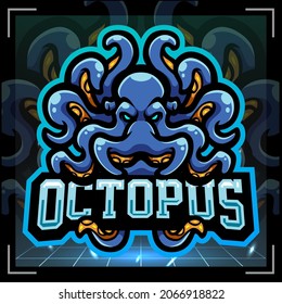 Octopus kraken mascot. esport logo design