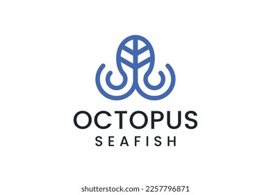 Octopus with leaf logo design inspriation