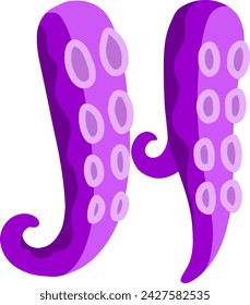 Octopus Letter Alphabet Vector Illustration