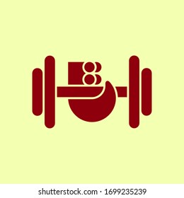 the octopus is lifting the barbell, suitable for fitness and sportwear company