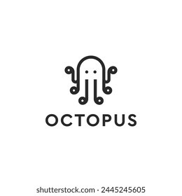 Octopus Line Art Logo Style