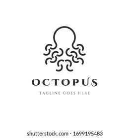 Octopus Line art  Logo Vector Icon Template