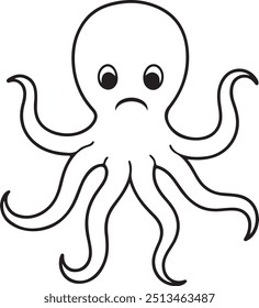 Octopus line Art vector design 