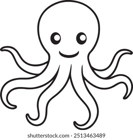 Octopus line Art vector design 