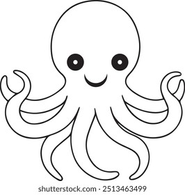 Octopus line Art vector design 