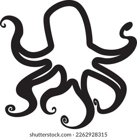 Octopus line art vector illustration