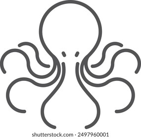 Octopus line icon. Sea animal. Underwater fauna