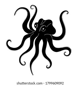 Octopus line style vector illustration
